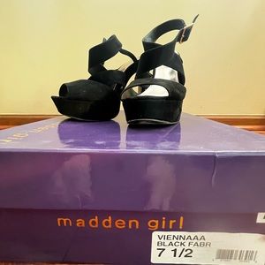 Madden Girl Black Suede Stiletto Sandals